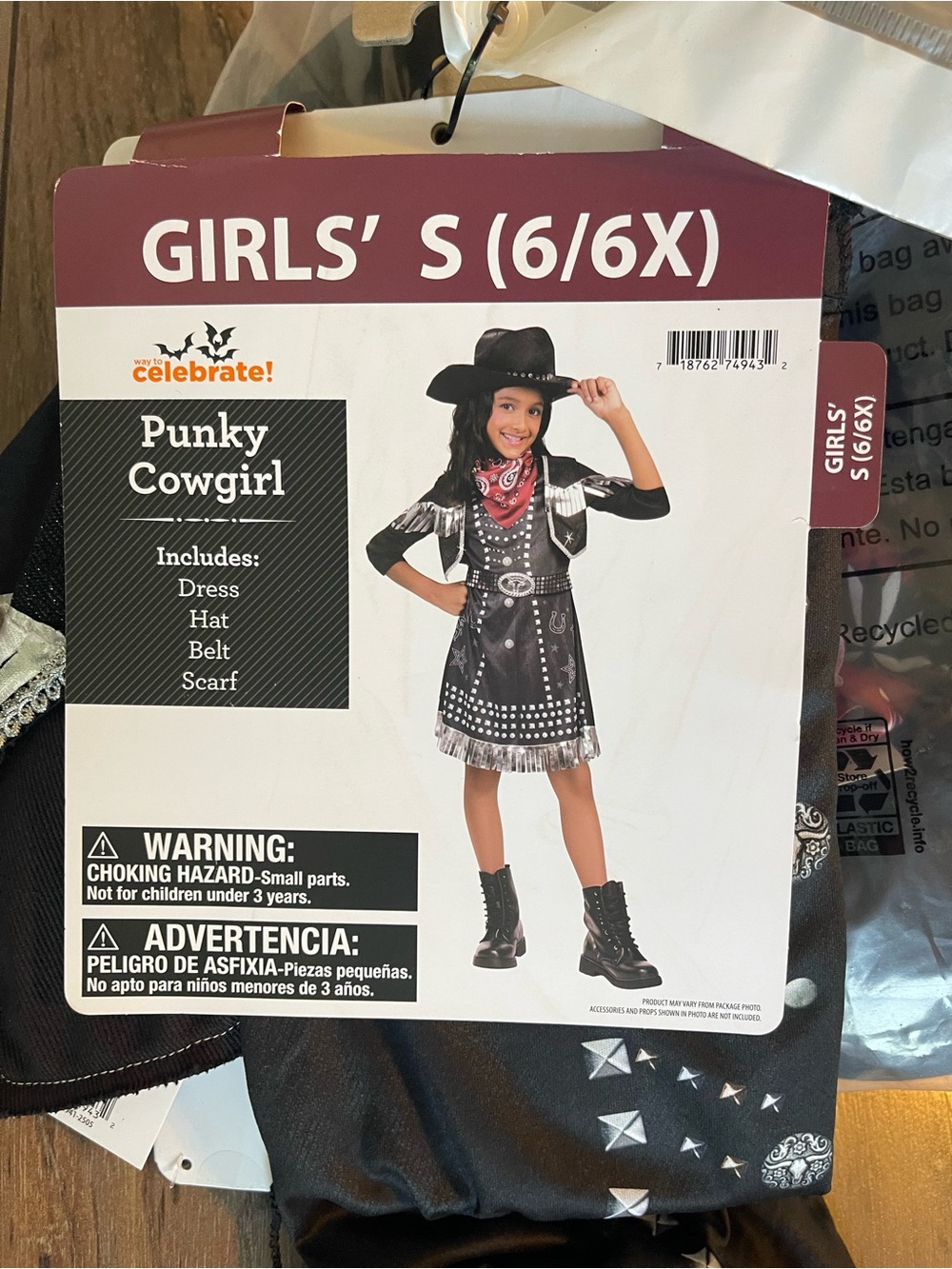 Punky Cowgirl Halloween costume for girls size S (6-6x) New with tag 4pcs set